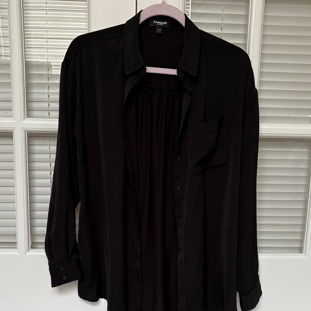 Express Men's Classic Black Button Down Shirt